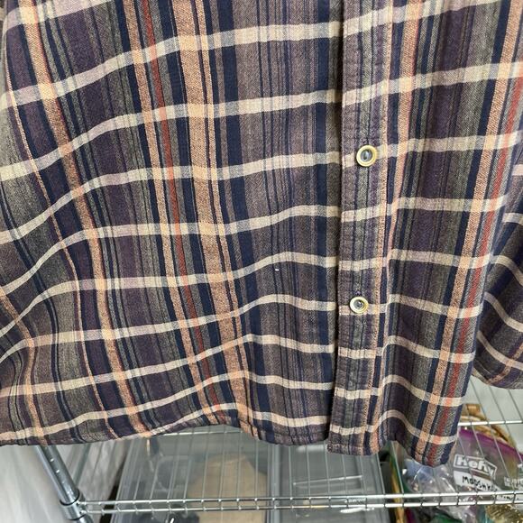 Carbon 2 Cobalt Men's Brown Plaid‎ Button Up Shirt Size L Classic Casual Rustic - Picture 5 of 14